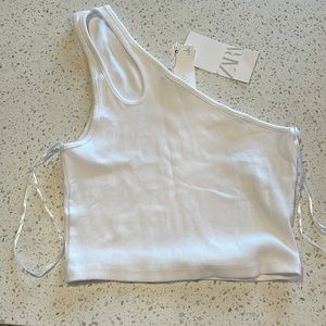 White Off the Shoulder Tank Top